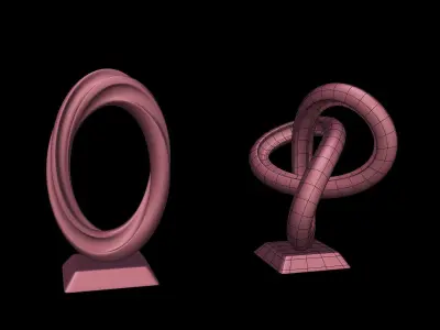 Decorative Abstract Elements Low-poly 3D model