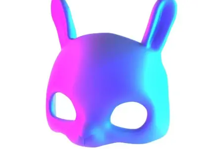 Minimal Rabbit Stylized Bunny Mask toy 3D print model