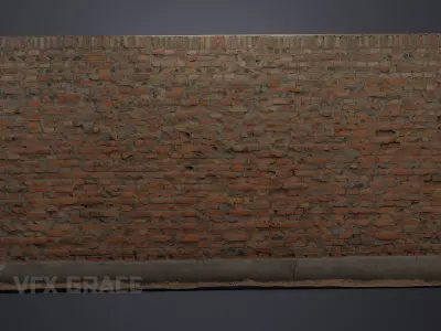 Red Brick Wall 004 3D model