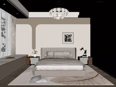 Master bedroom 3D model 01 3D model