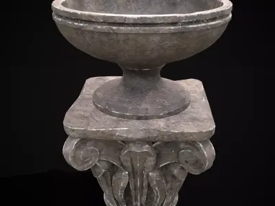 Floral Garden Decoration Stand Low-poly 3D model