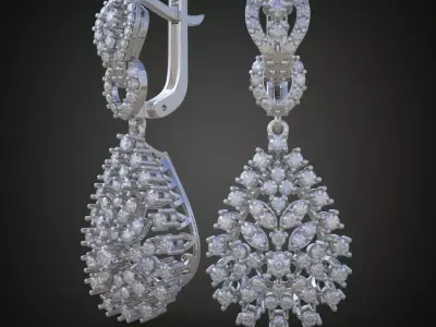 Earring 3D model 3D printable model 0098-10 Free 3D print model