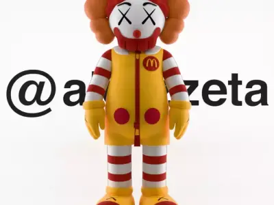Kaws Ronald McDonald Textured 3D model