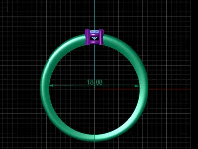 STL 3DM Print Ready Women Diamond Ring Lightweight Printable  3D print model 115
