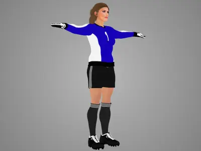  Caucasian Football Soccer GoalKeeper Female 3D model