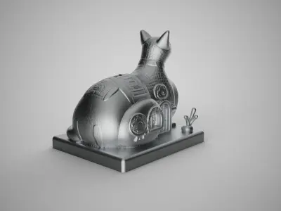 Cat Abstract Trinket 3D print model