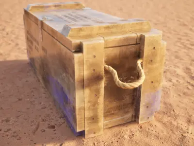 Military Wooden Ammo Crate - 40mm M781 Low-poly 3D model
