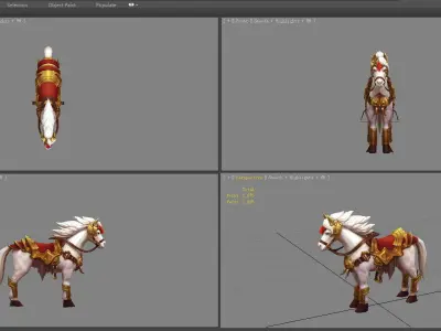 Cartoon white horse mount Low-poly 3D model purchase