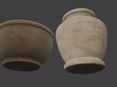 Stone vase and bowl FREE Free low-poly 3D model