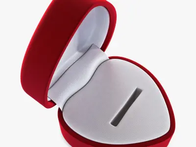 Heart Shape Ring Box Red v 1 3D model