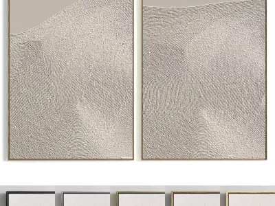 Plaster Two Photo Frame 317 Low-poly 3D model