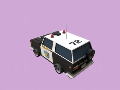 Lowpoly Police Car Low-poly 3D model