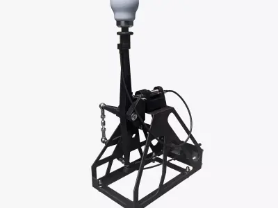 Short Shifter 01 - Variation B - White Low-poly 3D model