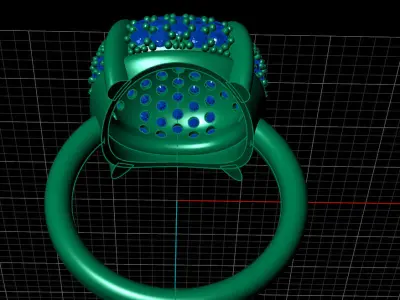Pave setting ring 3D model