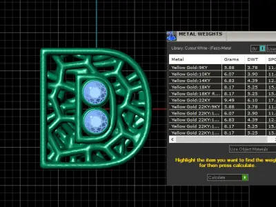 SIMPLE ALPHABET D PENDANT 3D PRINTABLE MODEL  3D print model