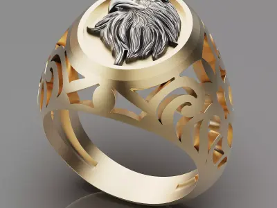 Eagle ring silver gold jewelry printable 3D model 3D print model