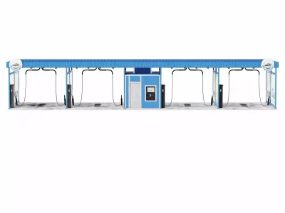 self-service car wash Low-poly 3D model