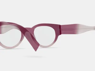 Leti Eyeglasses in Elderberry Crystal Fade 3D model