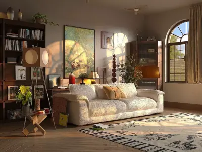 Living room 3D model 54