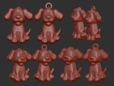 dog keychain decor  3D print model