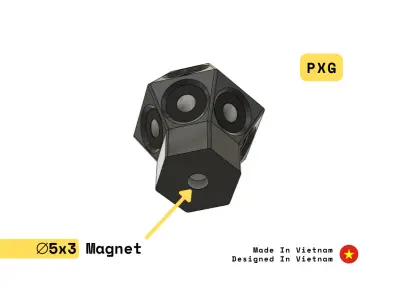 3D Scan Hexagon Mushroom Marker With Leg Free 3D print model