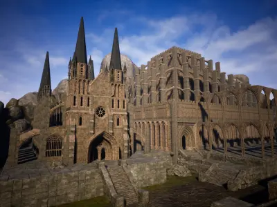 Gothic Castle Modular UE5 Low-poly 3D model