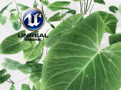 Realistic Plant 01 - UE4 Asset and FBX Files Low-poly 3D model