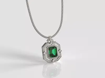 EMERALD PENDANT 3D print model