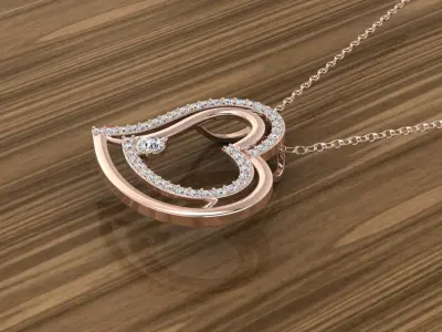 Jewelry Heart Pendant 3D print model