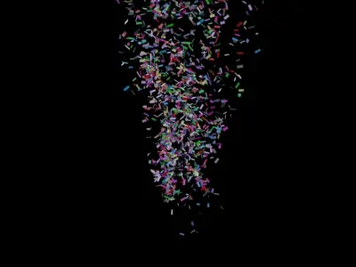 Confetti 10 Animations Low-poly 3D model