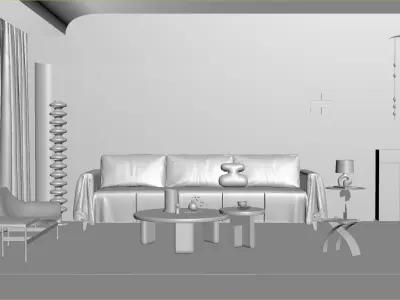 the silence of residential indoor 3 d model 3D model