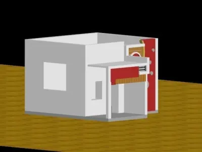 3D Bungalow Home Design   Low-poly 3D model