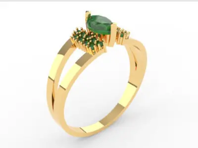 Digital Preciousness Custom-made ring in 3D modeling 3D print model get
