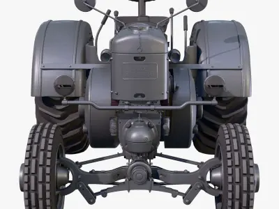 Old Lanz Bulldog Tractor 1930s M1 3D model