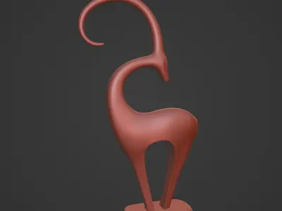 Abstract Deer Figurine -- Ready for 3D Printing Low-poly 3D model