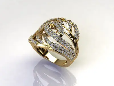 STL 3DM Women Ring Womens Ring Diamonds With Stone Model 3D print model