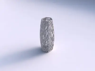 Vase hexagon with fine organic lattice 3D print model