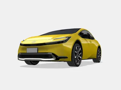 Toyota Prius 2023 Low-poly 3D model