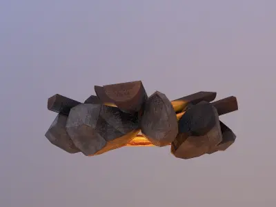 Camp Fire  Free low-poly 3D model