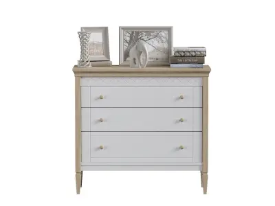 Dresser three drawer chest of drawers 3D model