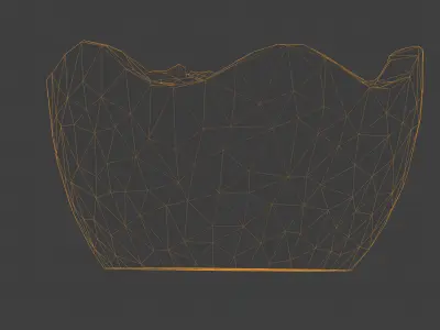 Broken Clay Planter with Moss Photorealistic 3D scan Low-poly 3D model