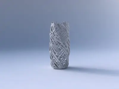 Vase twisted hexagon and twisted organic lattice 3 3D print model