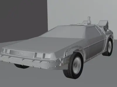 Delorean back to future car 3D model