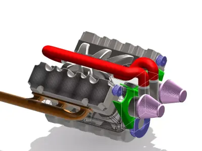 V6 Engine - Solidworks 3D model