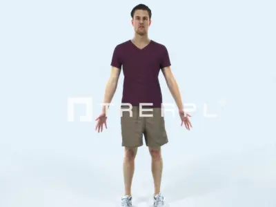 Virtue K Animated Rigged Sports Man Low-poly 3D model