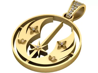 STAR WARS JEDI SYMBOL PENDANT 3D PRINTABLE MODEL 3D print model