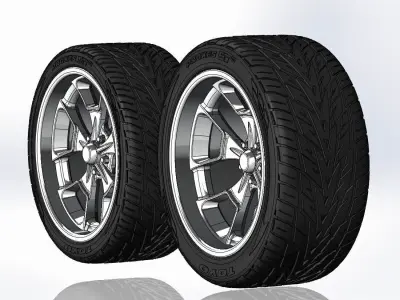 Set of custom wheels Billet Reaper 20inch for scale model 3D print model