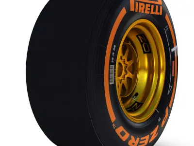 E23 Hard front tyre Low-poly 3D model