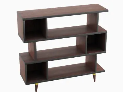 Modern Bookshelf Set  Low-poly 3D model