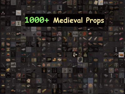 High Quality Medieval Props Pack 3D Model Collection